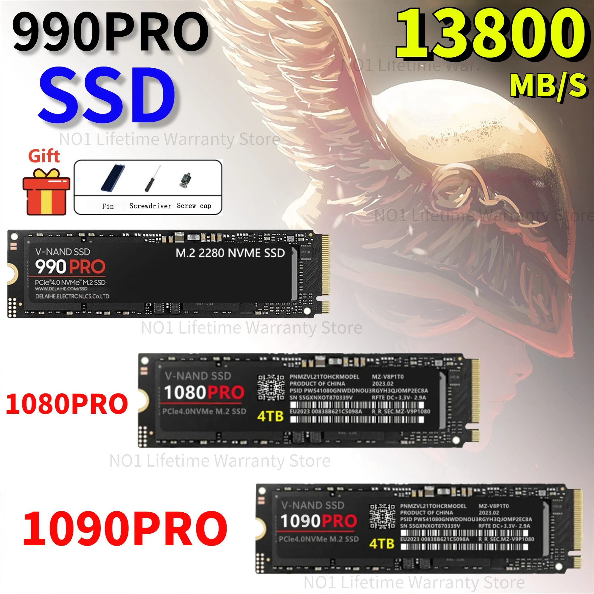 

New SSD 1090PRO 1080PRO PCIe 5.0 NVMe M.2 2280 4TB 2TB 1TB SSD Internal Solid State Hard Drive For Laptop Desktop MLC PC PS5 PS4