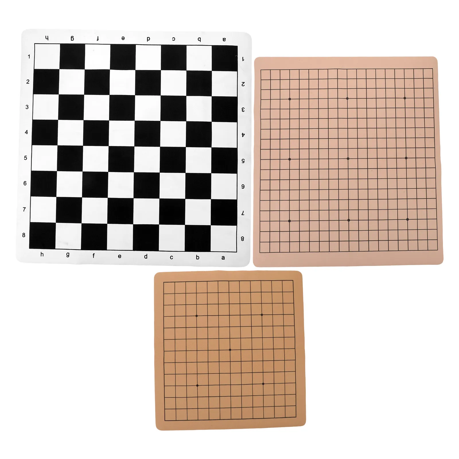 3Pcs 휴대용 접이식 이중 용도 체스판 롤업 Xiangqi 중국어 체스 고 게임 매트 편리한 보드 게임 공급 액세서리