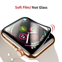 Protecteur d'écran pour Apple Watch 9 SE 8 7 6 3, accessoires en verre souple 9D HD, film complet iWatch série 44mm 40mm 42mm 38mm 45mm 41mm 2