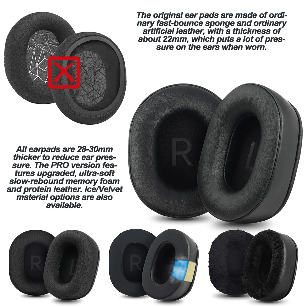 Earphone pads For Steelseries Arctis 1/3/5/7X/7P/9/9X/PRO Head Band Belt Strap replacement Earpads headphones Earmuffs Memory