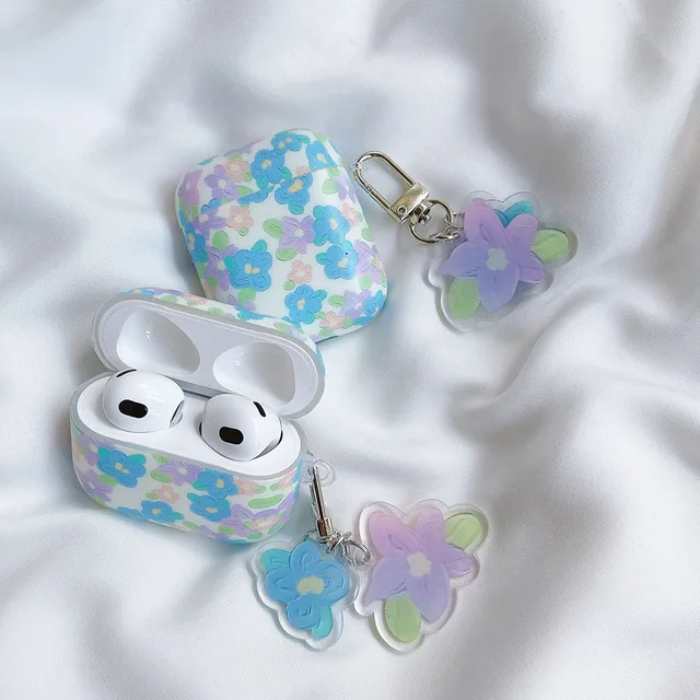 Matte Fresh Flower with Floral Keychain Cover for Apple AirPods 3