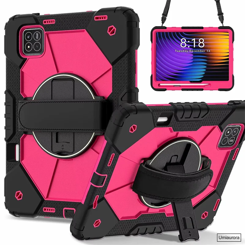 Shockproof Rugged Tablet Case with Stand & Hand Shoulder Strap - Enhanced Protection Cover