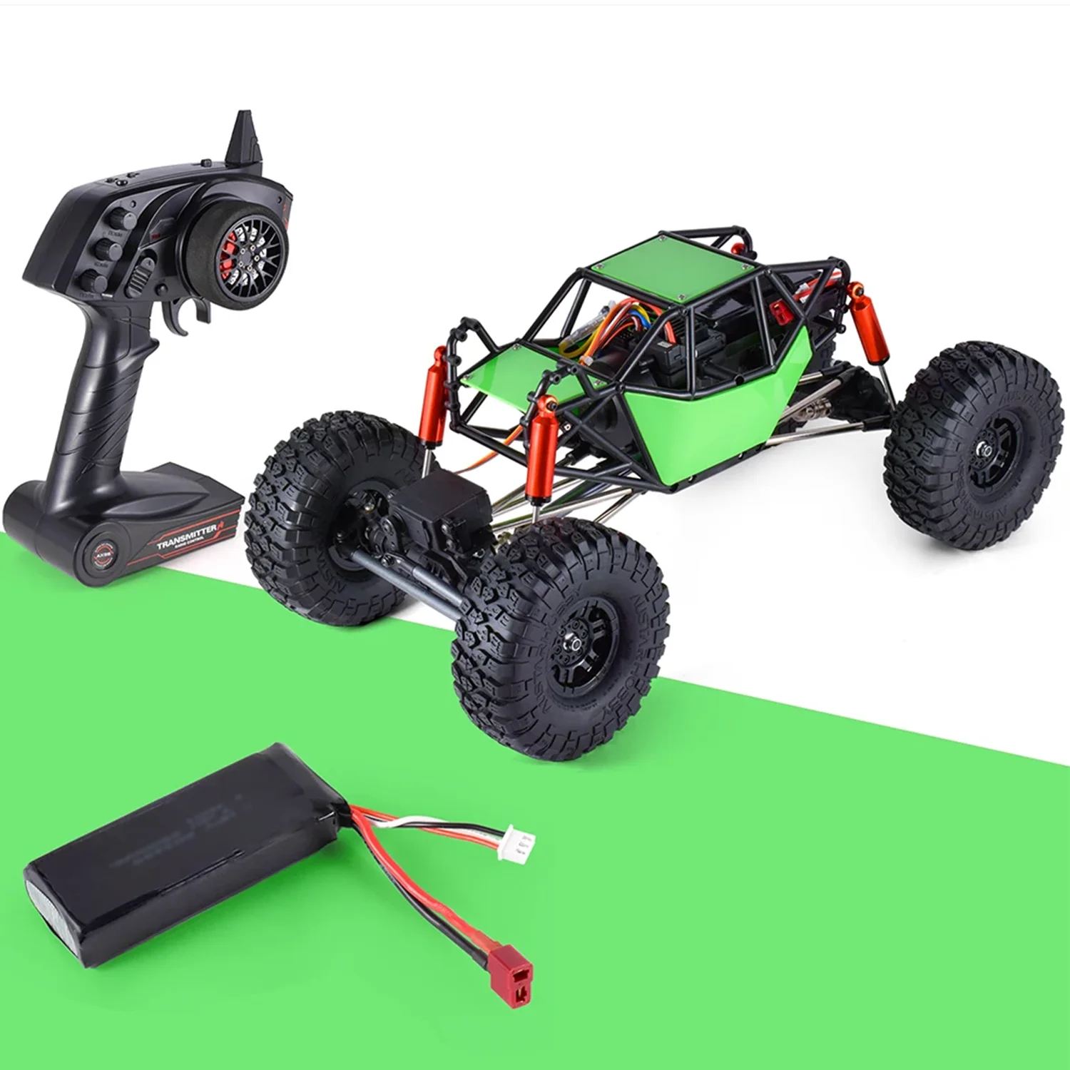 1/10 Scale RC Climbing Car 4*4 Remote Control Rock Crawler Off-road Vehicles Electric Truck with Battery USB Charging Cable 6