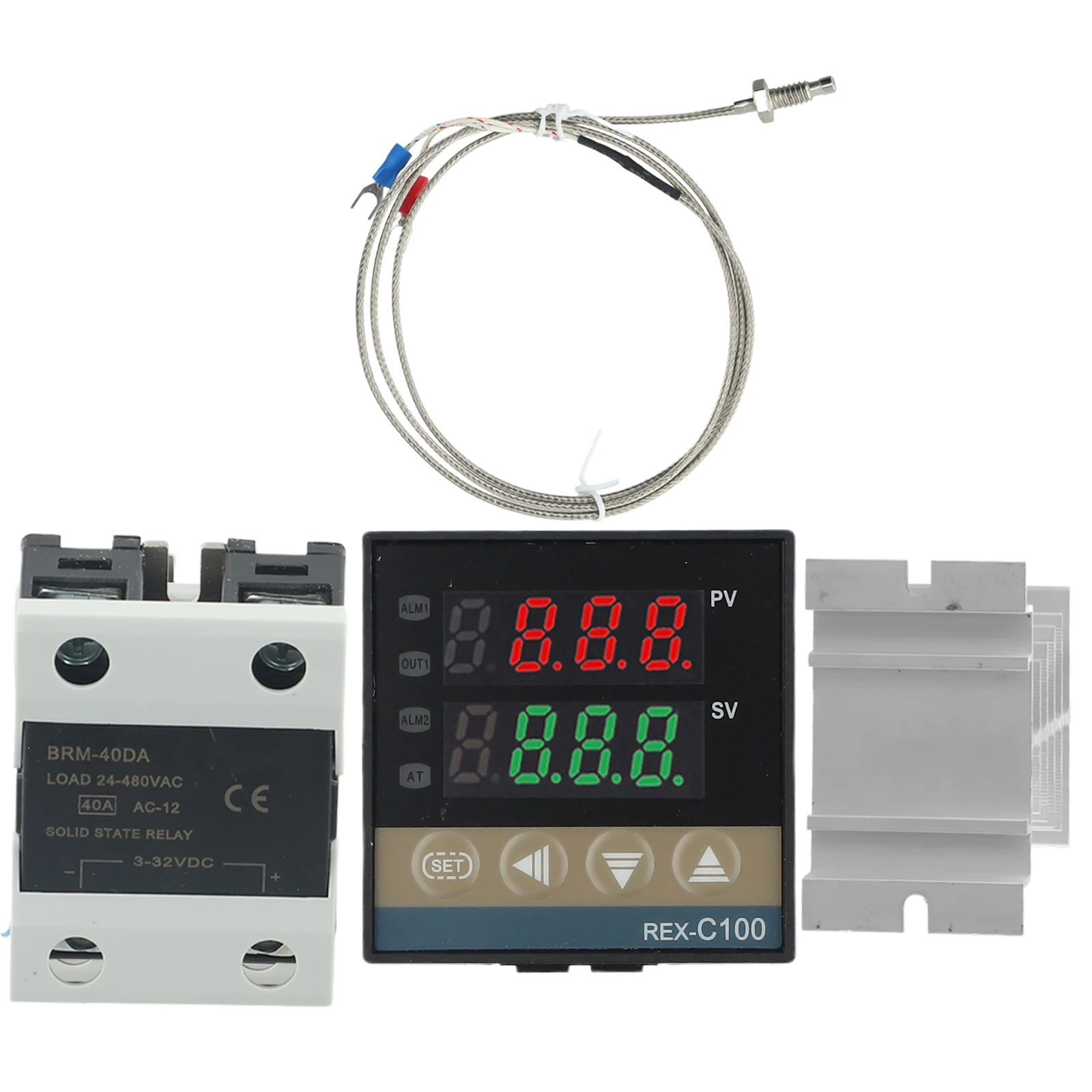 

Терморегулятор REX C100, цифровой зонд с термопарой PID Max 40A SSR K, аксессуары для домашнего ремонта, 1 комплект