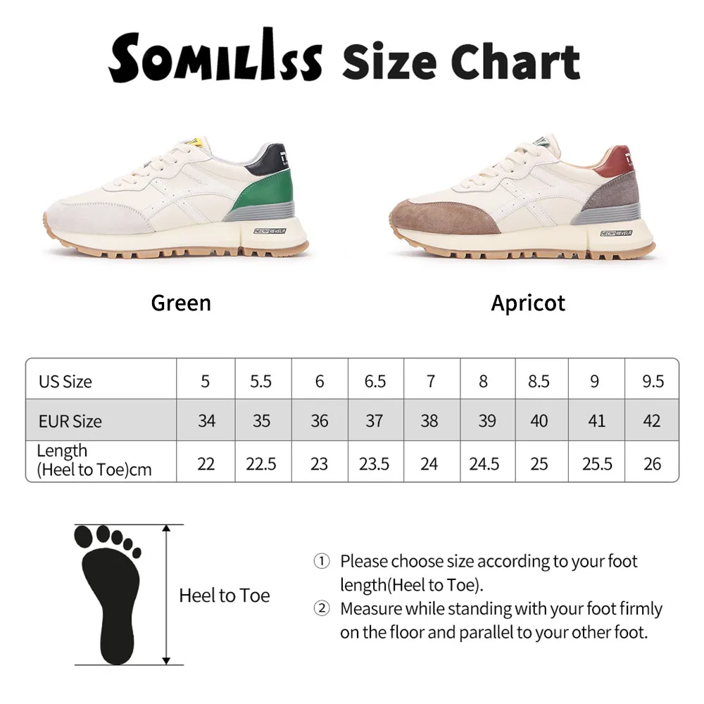 SOMILISS Women's Casual Sneaker Genuine Leather Pachwork Lightweight Breathable Ladies Fashion Running Shoes Platform Sneakers