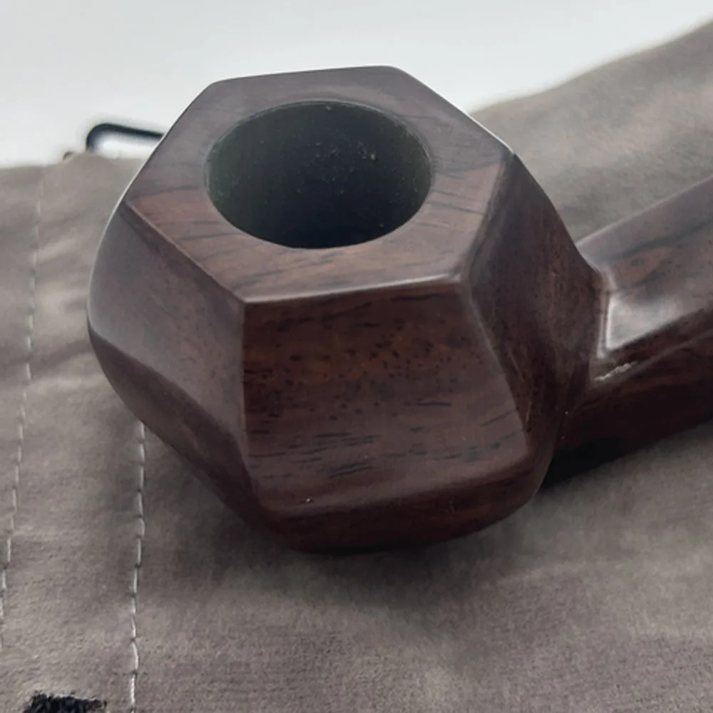 Bent Pipe Ebony Smoking Pipe Solid Wood Filter Wooden 1pcs, tobacco pipe,smoking pipe