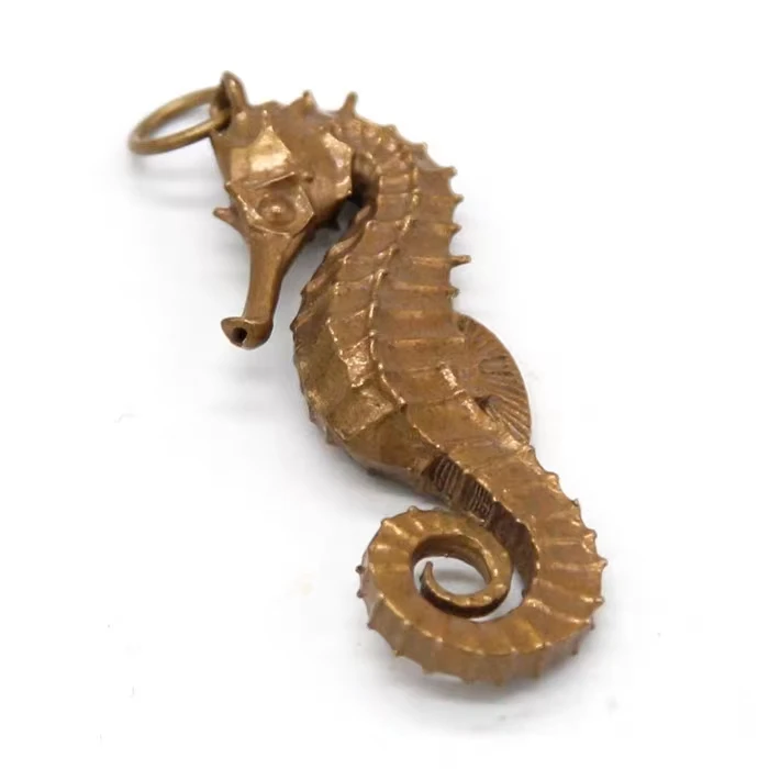 Apribottiglie a forma di cavalluccio marino in ottone massiccio senza tempo - Vintage - Italia