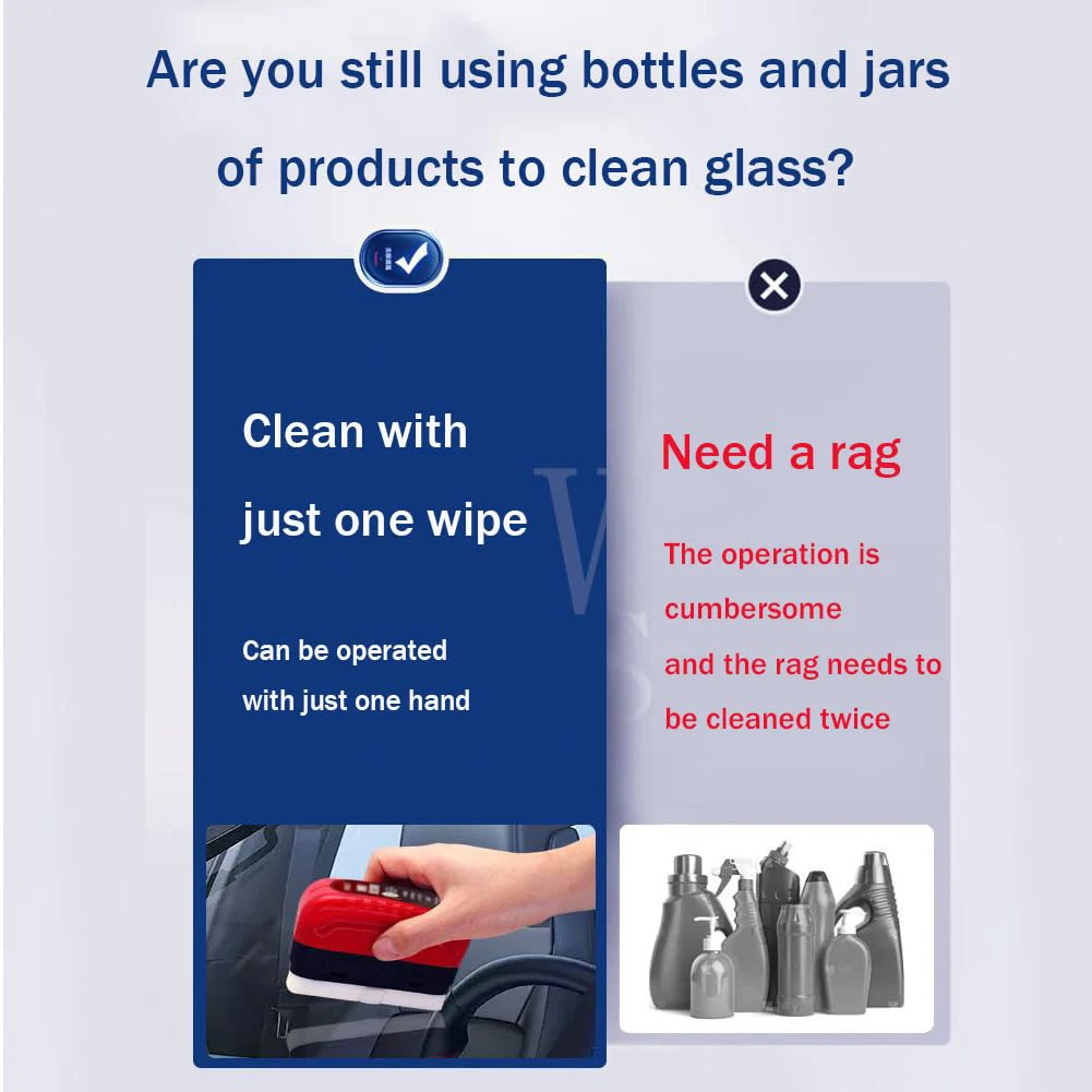 Powerful Car Windshield Cleaner Oil Film Remover Car Glass Glossy Car Window Glass Cleaner Removes Dirt Car Cleaning Brush 5
