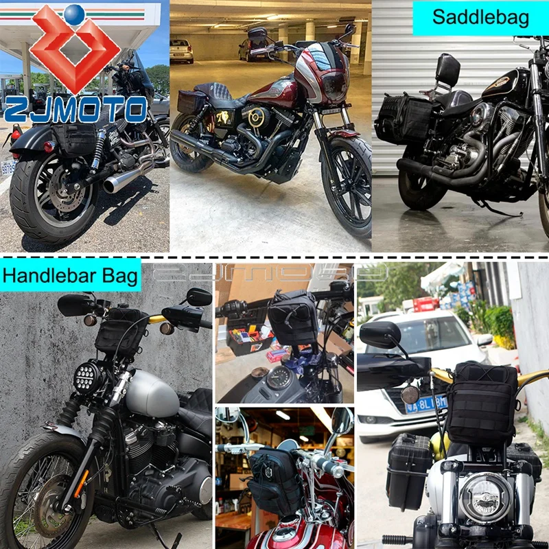 Essential Saddlebag Handlebar T-bar Bag Zipper Saddle Pannier