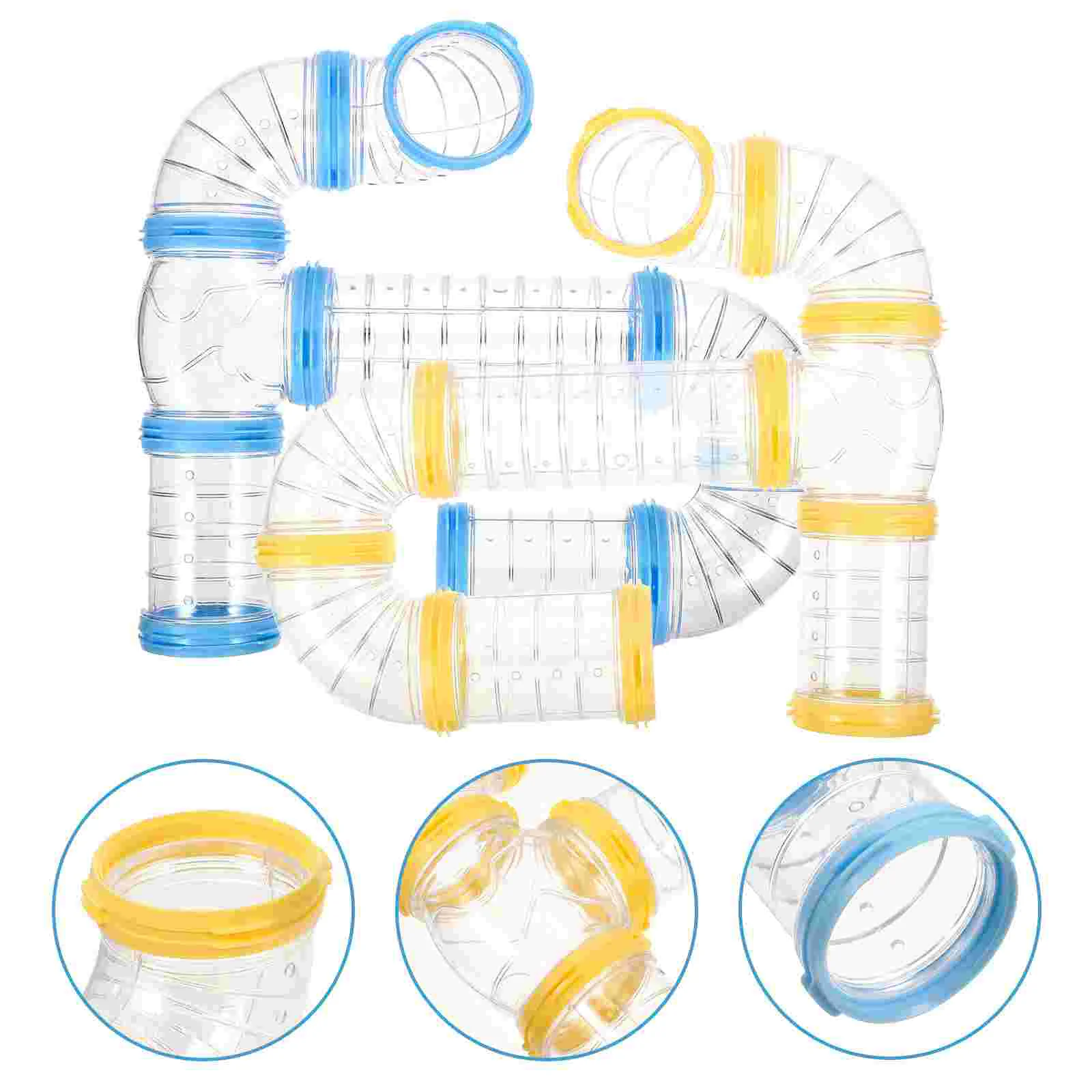 

2 Sets Guinea Pig Toys Hamster Tube Cage Outer Pipe Clear Pipeline Connector Plastic DIY Tool Tunnel Tubes
