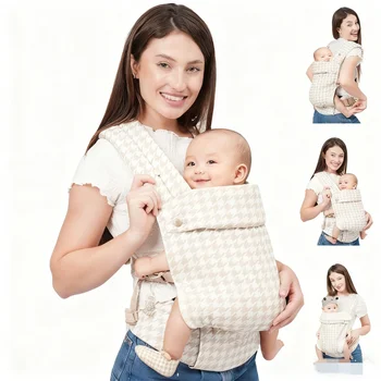 Marsupio neonato per bambino, marsupio ergonomico, accogliente e leggero, auto per neonato traspirante in morbido cotone premium