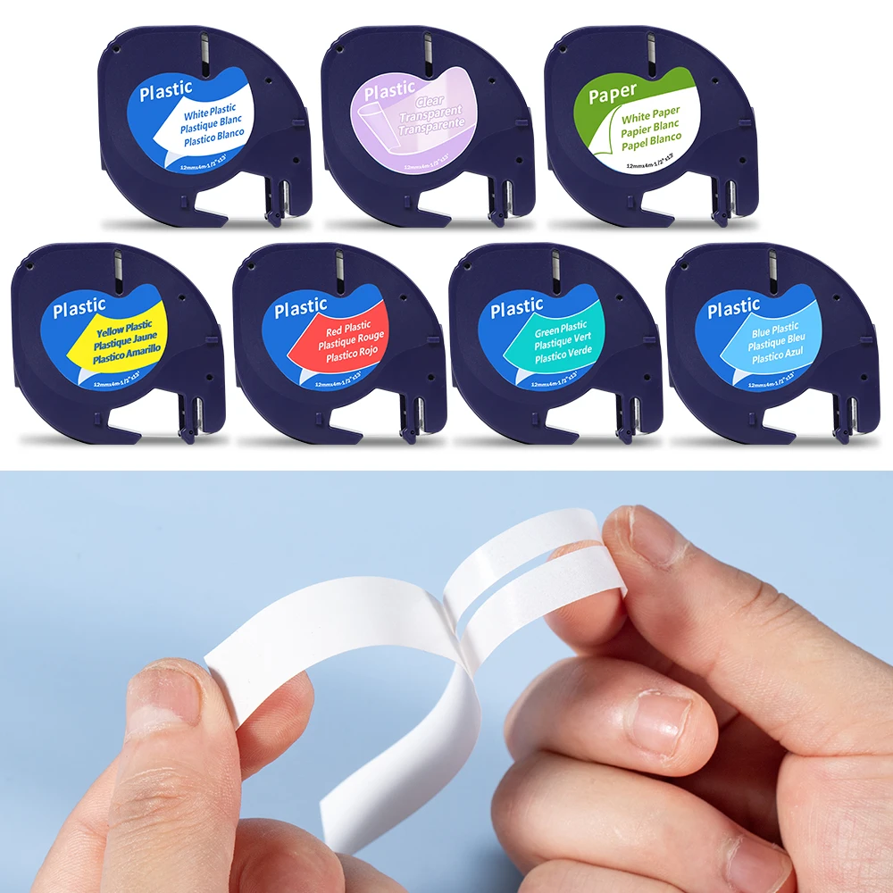 Fimax 1 pcs 91201 Dymo 패턴 테이프 DYMO LetraTag 라벨 테이프 호환 91200 91330 12267 DYMO 라벨 메이커 용 Letratag