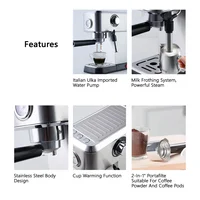 HomeWise Semi-automatic Coffee Maker 15Bar ULKA Pump Espresso Coffee Machine with Thermostatic System Household Use 220V 110V 2
