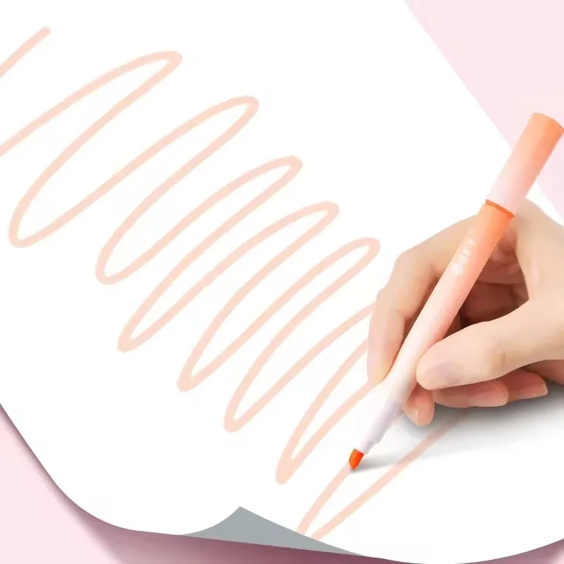 Pastel Gradient Highlighter Pen Drawing Marker Pens Fluorescent Pen 4Pcs/set Cute Stationery Office School Supplies Highlighters