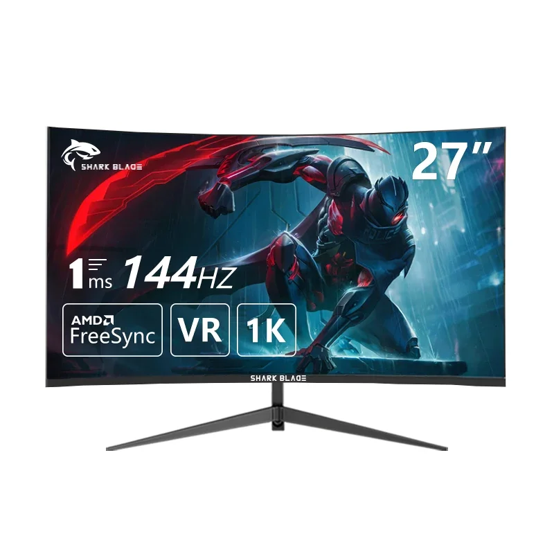 

27 Inch Monitor LCD 144HZ Display Curved Screen Computer Gaming Monitor 1920*1080 PC HD DP/HDMI Interface