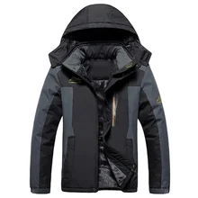  Men's Ski Jacket Winter Waterproof Windproof Warm Coat Fleece Thick Outwear Outdoor Mountain Overcoat Removable Hooded Parka 9XL 