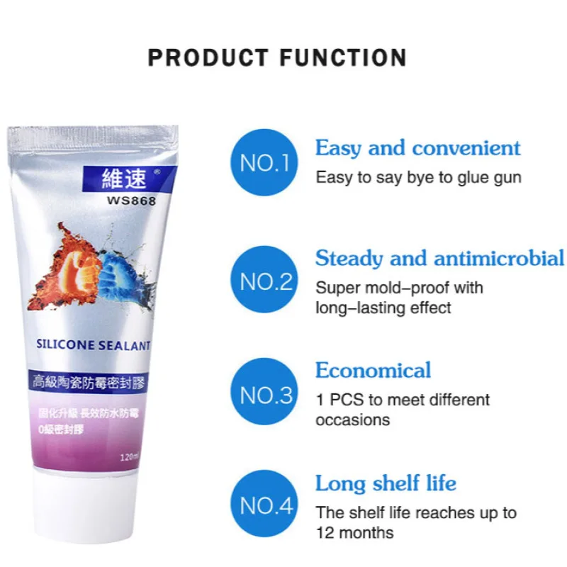 Glass Mosaic Joint Filler AntiMold and Neutral Sealing Solution for Interior Decoration