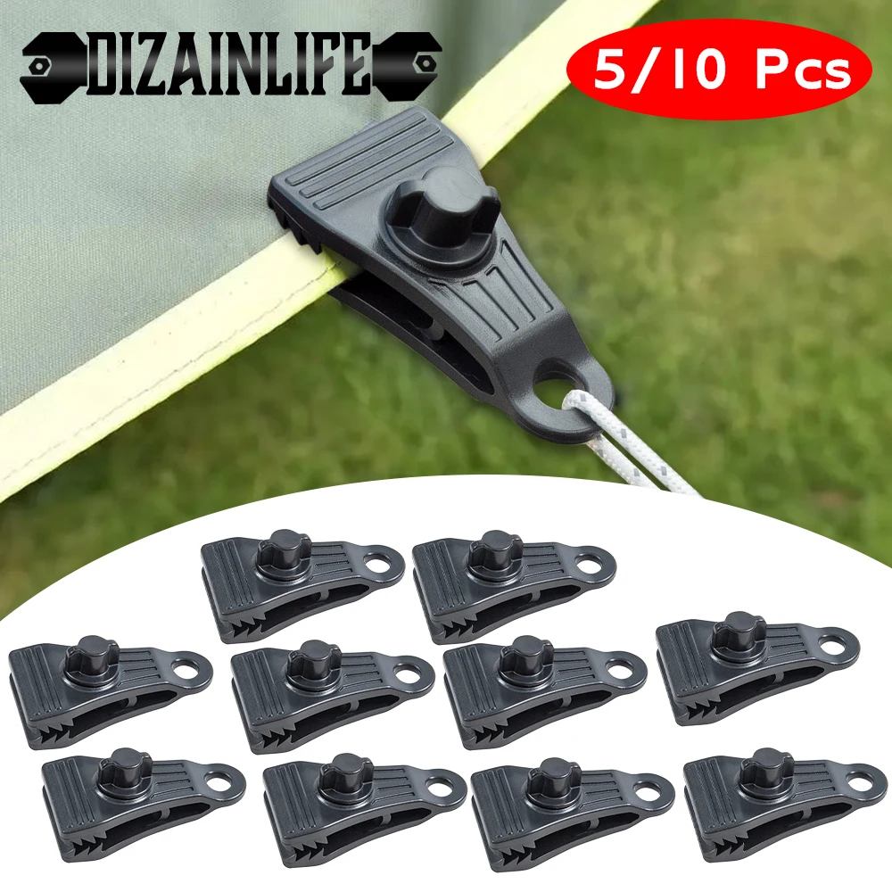 Tarp Clips Heavy Duty Lock Grip Clamps Pool Cover Tent Fasteners Holder Windproof for Canopy Awnings Outdoor Camping 5/10Pcs tent clips