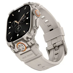Deluxe Silicone Loop Bracelet with Metal Connector - 49mm (Titanium - Star)