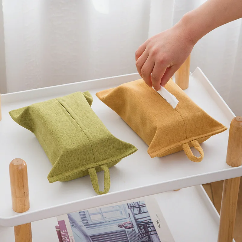 Solid Color Napkin Tissue Box Creative Tissue Box Portable Hanging Paper Tower Holder Organizer Soft Paper Napkin Case Supplies 5