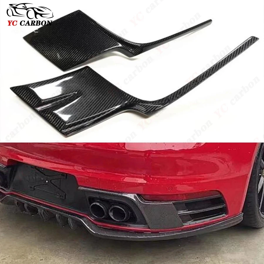 

Боковой спойлер для заднего бампера из углеродного волокна для Porsche Carrera 911 992 2019-2023, крышка, защитная пластина, сплиттер, крышка, обновленный корпус