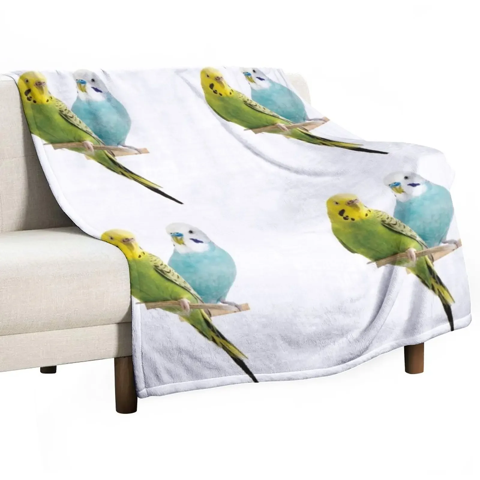 

the parakeet: cute and tiny birds Throw Blanket Moving Cute Plaid on the sofa Decorative Sofas Blankets