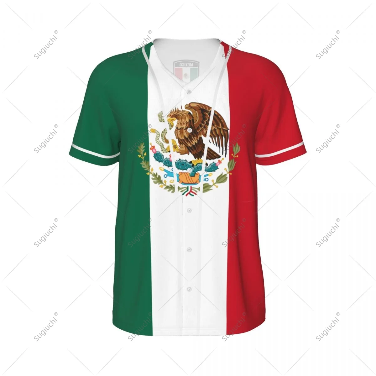 3D Printed Mexico Flag Men Baseball Jerseys Mesh Sports T-shirt Tees Name Nunber