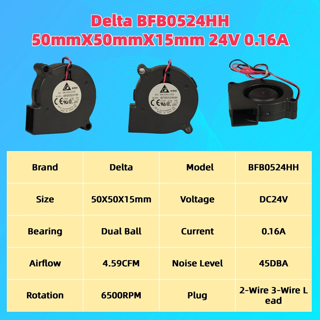 3D 프린팅 프린터 부품용 축 선풍기 송풍기 선풍기, 5015S, DC 12V, 24V, 4010 6020, 40mm, 50mm, 60mm