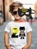 Funny Batman Super Hero Kids Tshirts for Baby Birthday Party T-Shirt Tees Boys T Shirt with Clothes Children Fashion Tops 4