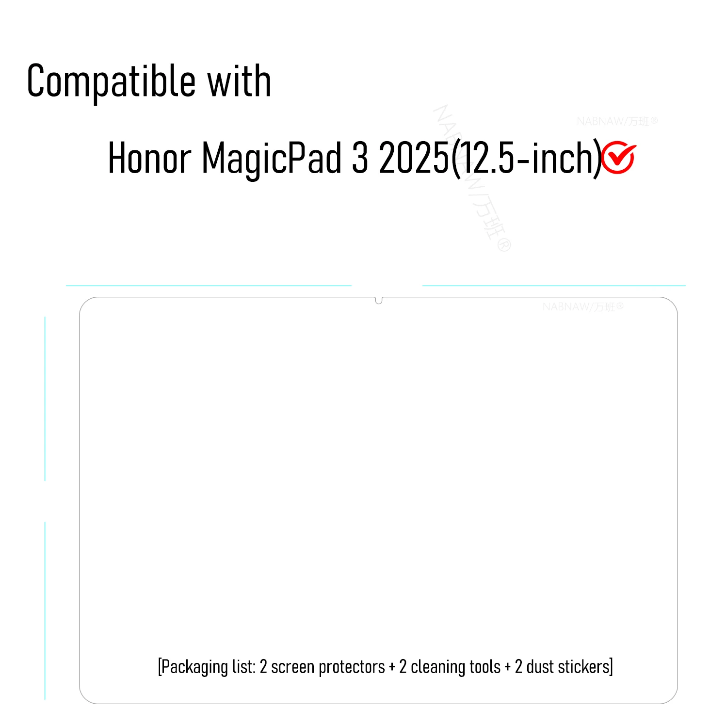 Enhanced Screen Protector for Honor MagicPad 3 Pro - Full HD Tempered Glass, Scratch-Proof (2-Pack)