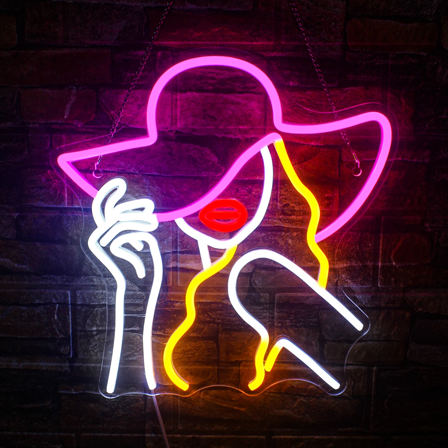 Woman Lady Neon Sign for Wall Decor Dimmable Led Light USB Neon Sign For Bedroom Hotel Bar Lamps For Room Party Supplies Gift