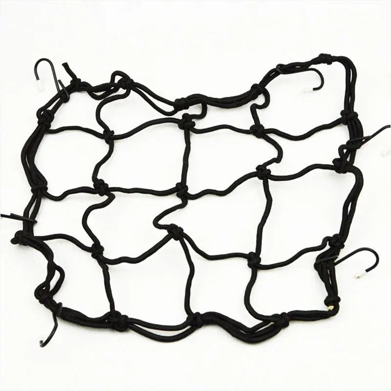 Motorcycle net pocket 6 hooks Fuel Tank Mesh Net Motorbiker Cargo Helmet Hold Down luggage 30*30cm