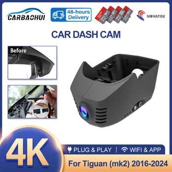 For Volkswagen VW Tiguan (Mk2) 2016 2017 2018 2019 2020 2021 2022 2023 2024 Hidden 4K UHD 2160P Wifi Car Dvr Dash Cam Camera 1