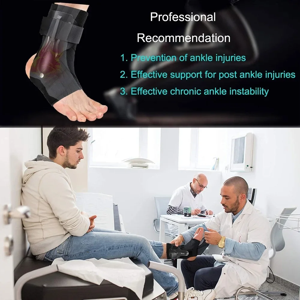 Ankle Support Brace with Side Stabilizer for Sprained Ankle Injury Recovery Achilles Tendonitis