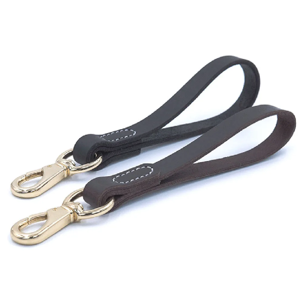 Real Leather Dog Leash 30/50cm Short Dog Leash Genuine Leather Traffic Lead - PeticaDeals