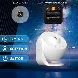 Starry Sky LED Galaxy Night Light Projector - Rotating Planetarium Lamp for Room Decor and Kids' Gifts (White)