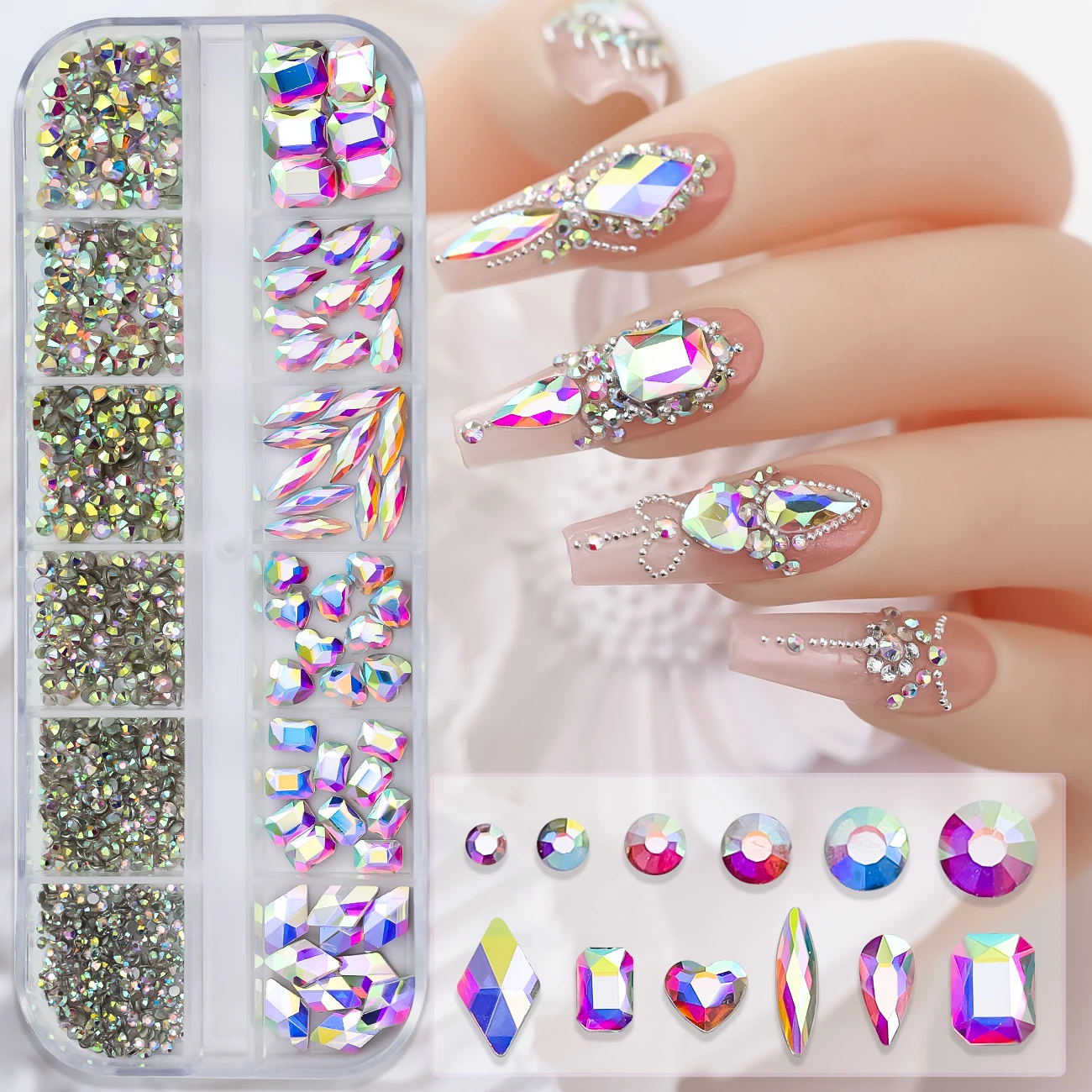 Sparkling Crystal Nail Art Rhinestones Kit with Tools