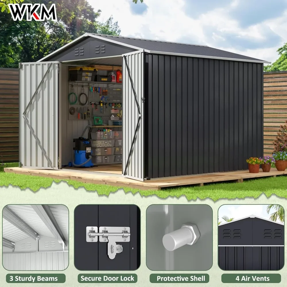 8x8 FT Garden Shed with Lockable Doors 3