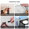 60W-500W LED Solar Ceiling Lights Outdoor Waterproof Solar Light with Remote Control Corridor Garden Zero Power Consumption Hot 6
