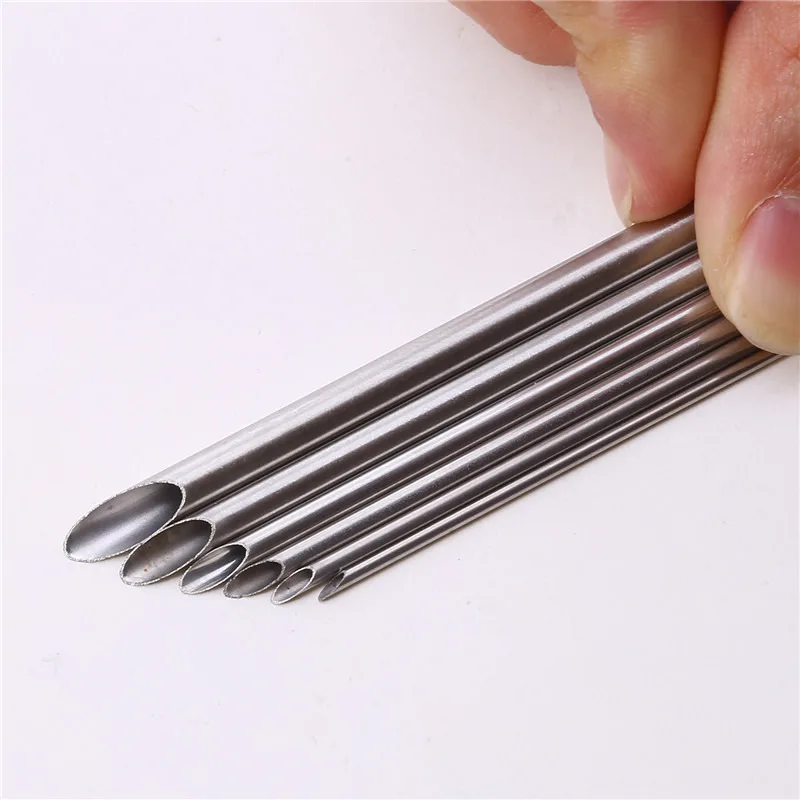 Stainless Steel Hole Puncher Carving Sculpture Modeling Pottery Cutting and Punching Ceramic Polymer Clay Tools 6 Pieces/set