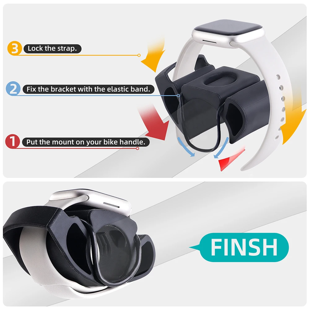 1-5PCS 자전거 심박수 모니터 스탠드 실리콘 사이클링 스마트워치 스탠드 TOMTOM/TICWATCH/SUUNTO용 라이딩 스마트 워치 마운트