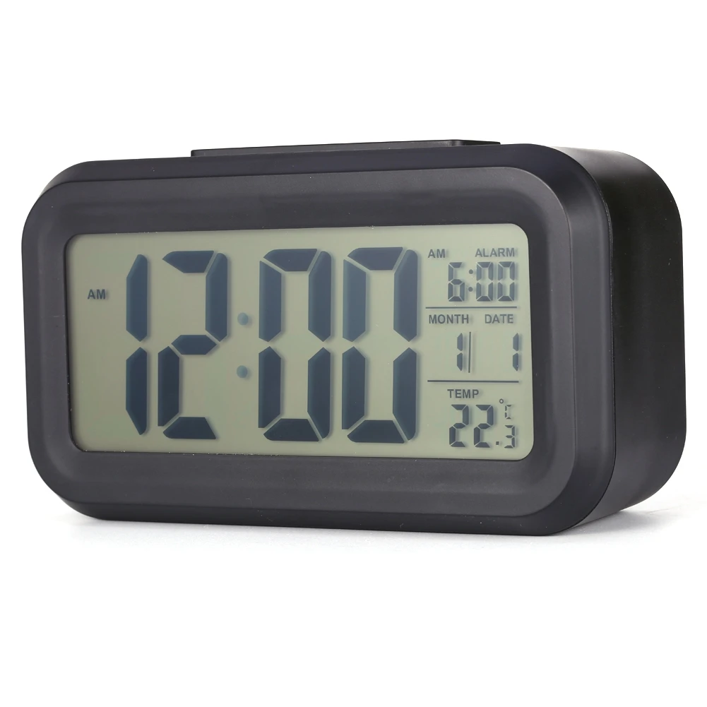 Battery Clock Calendar Temperature LED Clock LED Backlight Digital Snooze Desk Alarm Temperature Calendar Display Local