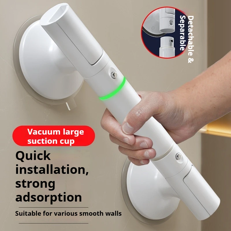 ราวจับในห้องน้ำ ที่จับกันลื่นเพื่อความปลอดภัยสำหรับผู้สูงอายุในห้องน้ำ ที่จับแบบสุญญากาศสำหรับห้องน้ำในบ้าน ไม่ต้องเจาะ 1