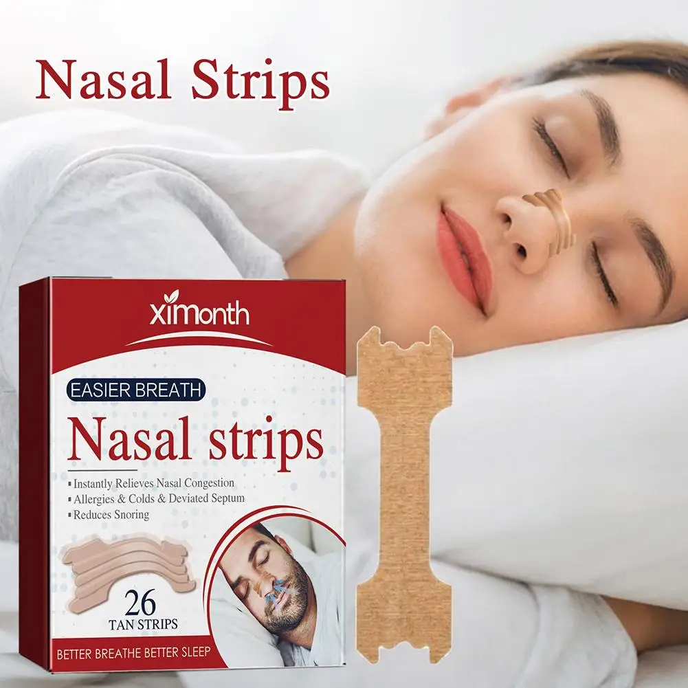 Description Picture 3 of item26pcs Nasal Strips Improve Sleep Reduce Snoring Relieve Nasal Congestion Due To Colds & Allergies Stickers Health Care