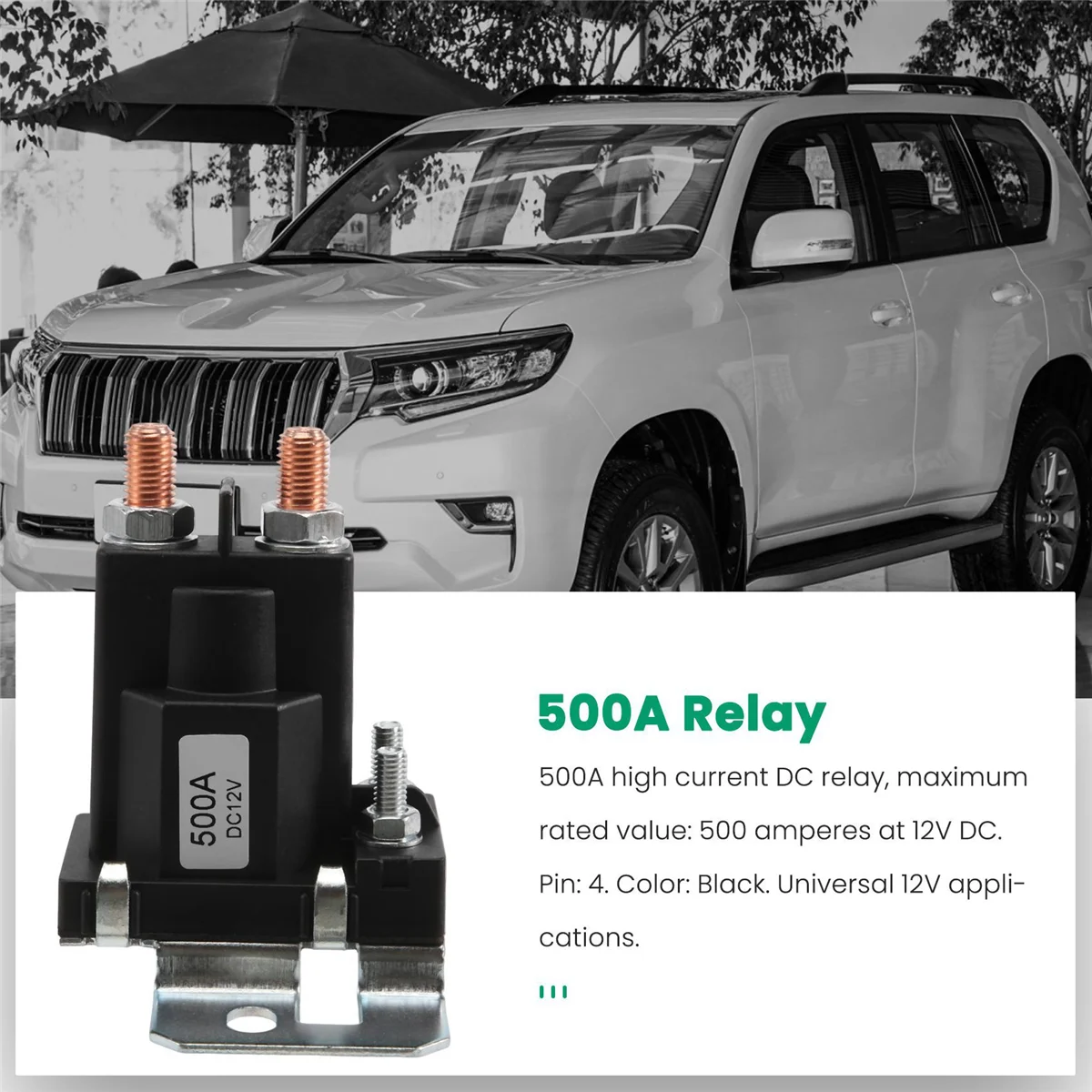 Dual Battery Isolator Relay Start On/Off 4 Pin 500A 12V For Car Power Switch DY