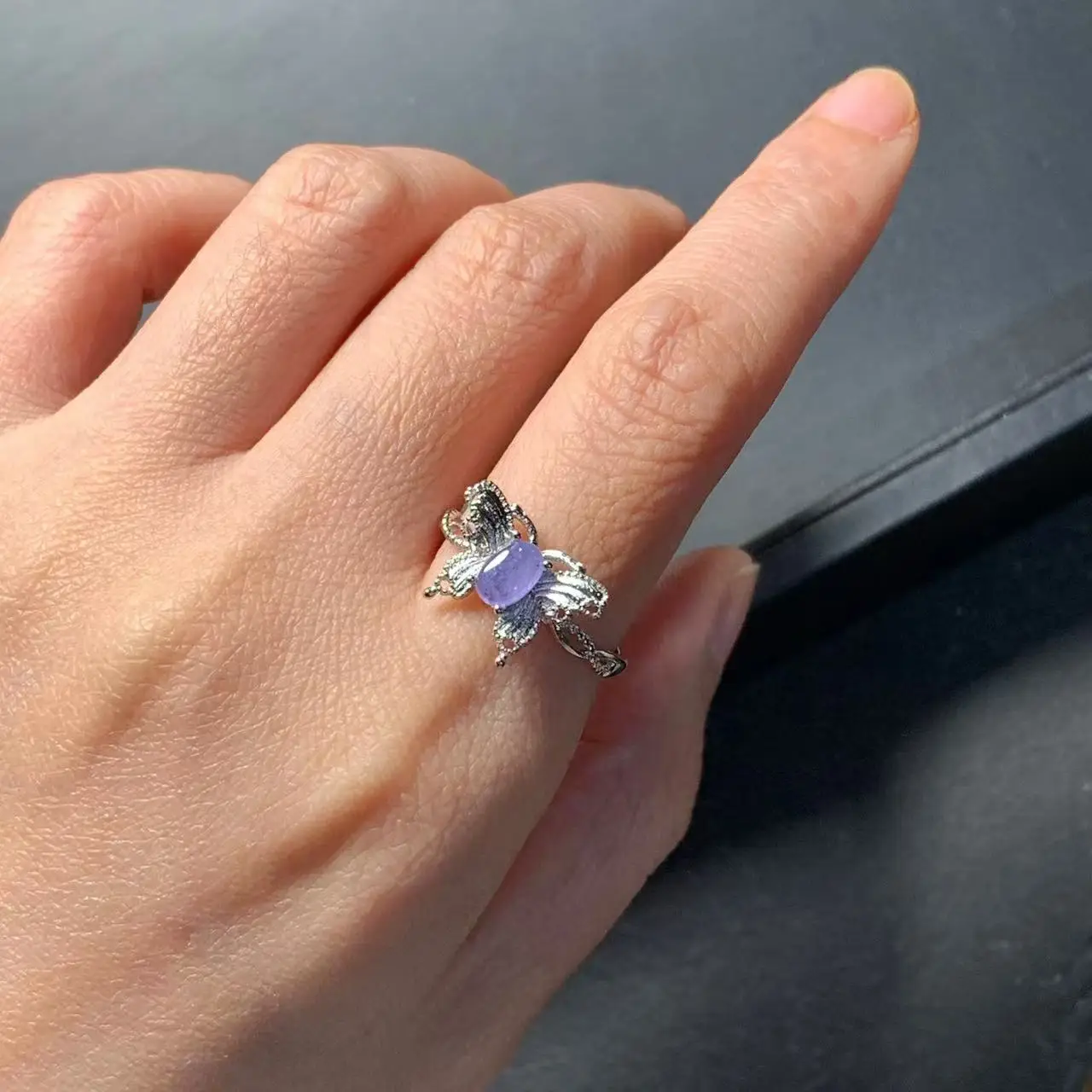 MM Natural Tanzanite Ring Adjustable Female Ring Jewelry for Women Gift Wholesale High Quality Vintage Fine