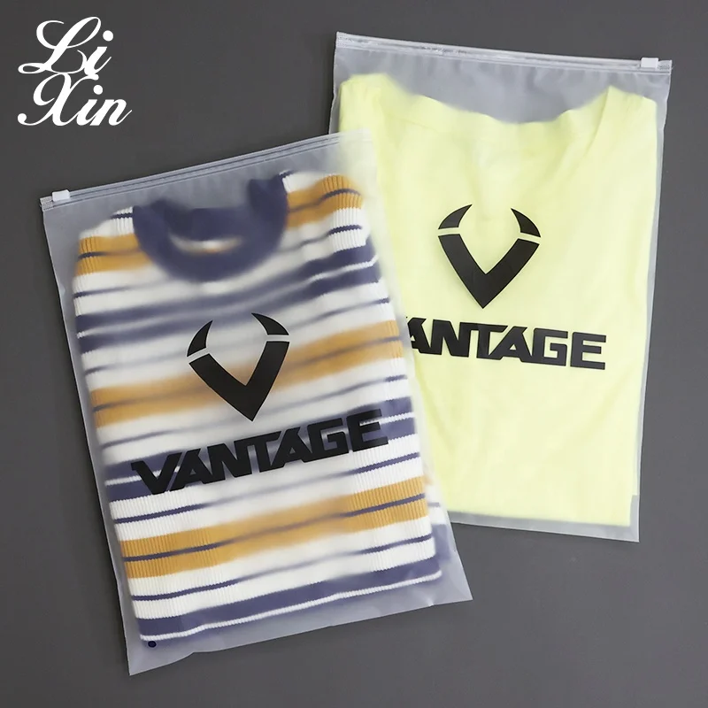 Design EVA PVC Zip Bags Clear Poly Bags With and Matte White Packaging Clothes Zip Lock Plastic