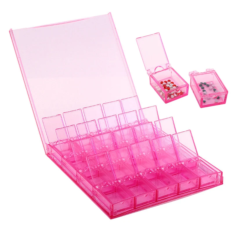 Nail Storage Box 20 Grid Individual Organizer Case Nails Supplies Sanitizer Manicure