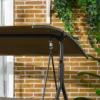 Outsunny 3-Person Porch Swing with Adjustable Tilt Canopy, Brown 6