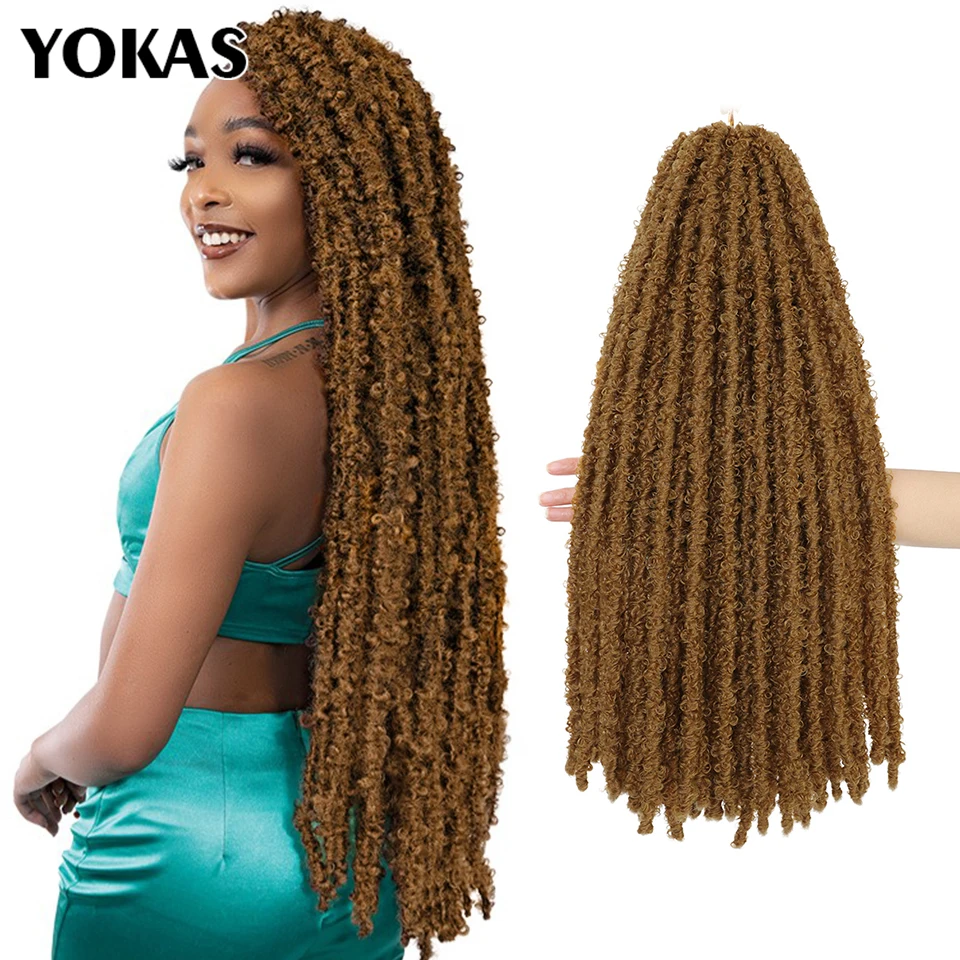 Extensions de cheveux synthétiques au Crochet pour femmes africaines, natte bouclée, douce, Afro, YOKAS